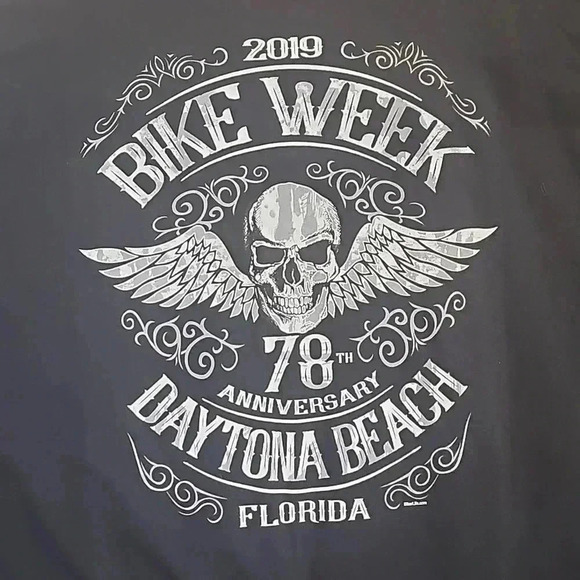 T-shirts 2019 bike week 78 anniversary DAYTONA BEACH NWOT - Picture 5 of 5